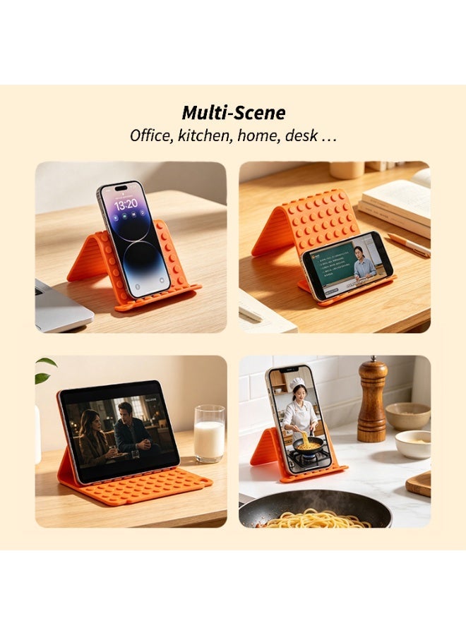 Universal Flexible Silicone Phone Holder Multi-Scene Hangable Mount for Car Treadmill Desk and Home Use Bendable Lazy Stand with Carabiner - Image 4