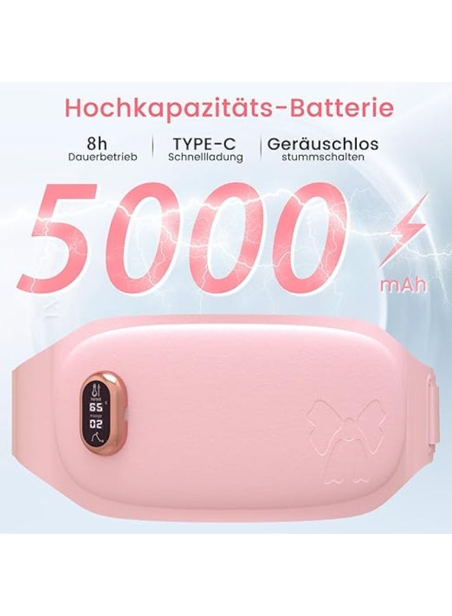 حزام حراري كهربائي حرارة مزدوجة للمعدة والظهر USB قابل للشحن 125 سم لتخفيف آلام الحيض - Image 3