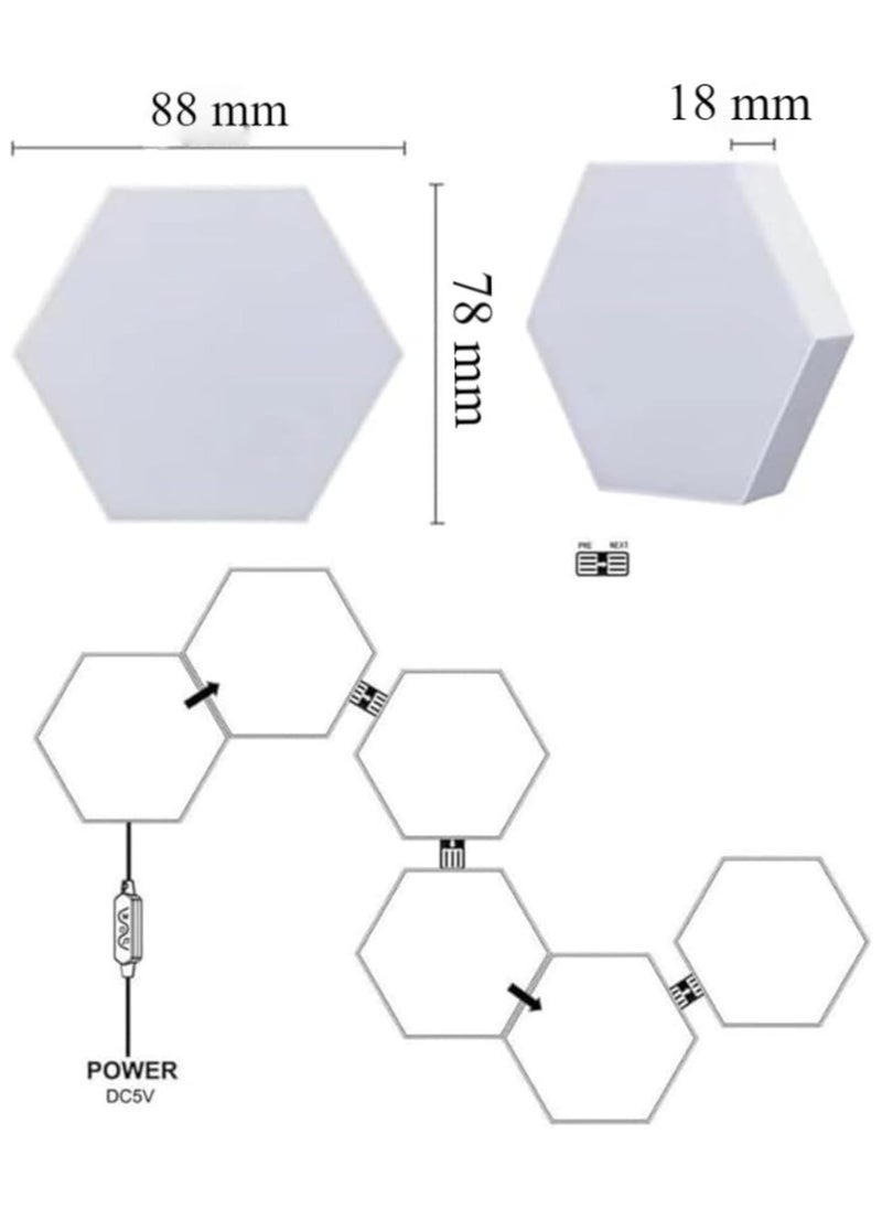 Scrolls - 10 Pieces LED Wall Hexagon Lights Remote Control Hex Smart Modular Light Panels Touch Sensitive Modular RGB Colorful Light with USB Power Decoration for Gaming Bedroom Living Room - Image 1