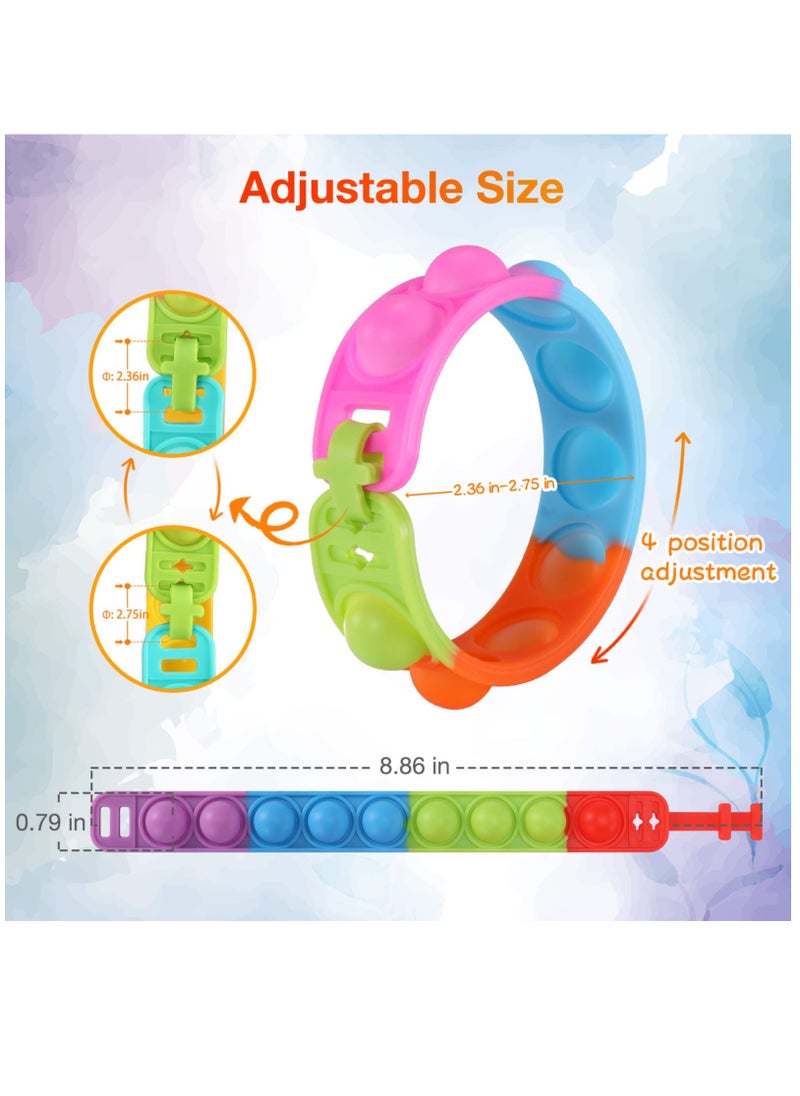 Excefore - Kids Party Favors Pop Fidget Toys Bulk Its 24 Packs Fidget Bracelet It Birthday Party Favors for Kids Goodie Bags Stuffers Classroom Prizes Bubble Poppers Toddlers Toy for Students Girls Boys Cheap - Image 1