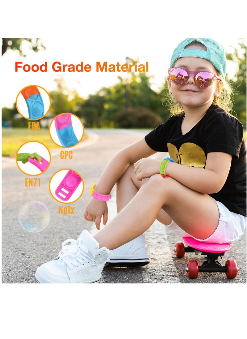 Excefore - Kids Party Favors Pop Fidget Toys Bulk Its 24 Packs Fidget Bracelet It Birthday Party Favors for Kids Goodie Bags Stuffers Classroom Prizes Bubble Poppers Toddlers Toy for Students Girls Boys Cheap - Image 1