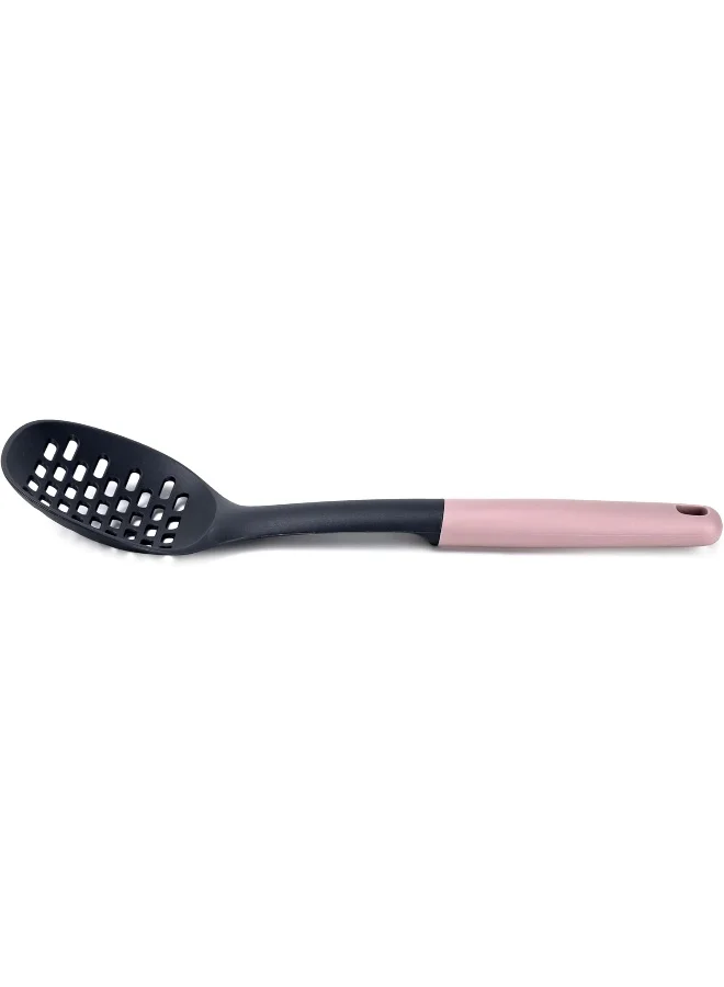 Cuisine Art Pp Handle Nylon Skimmer With Hanging Hole, Maroon Rose, 32.8Cm