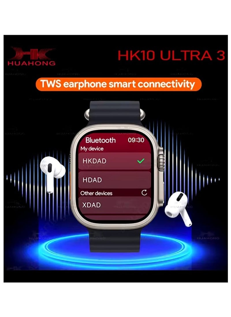 Generic - New HK10 ULTRA 3 Smartwatch AMOLED Display, G-Sensor AI Features HK9 Upgraded - Image 1