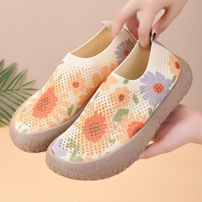 Women's Ethnic Print Breathable Slip On Shoes - Image 4