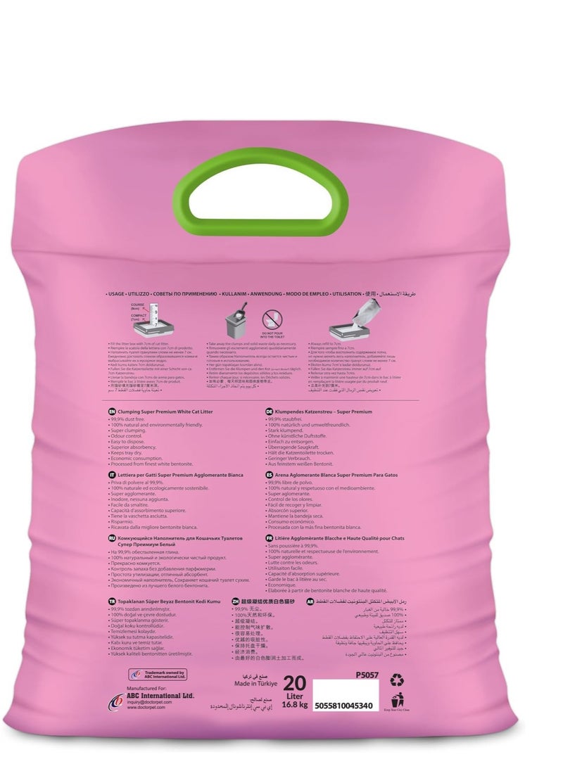 DoctorPet - Doctor Pet Clumping Natural White Bentonite Baby Powder Cat Litter - 20L - Image 1