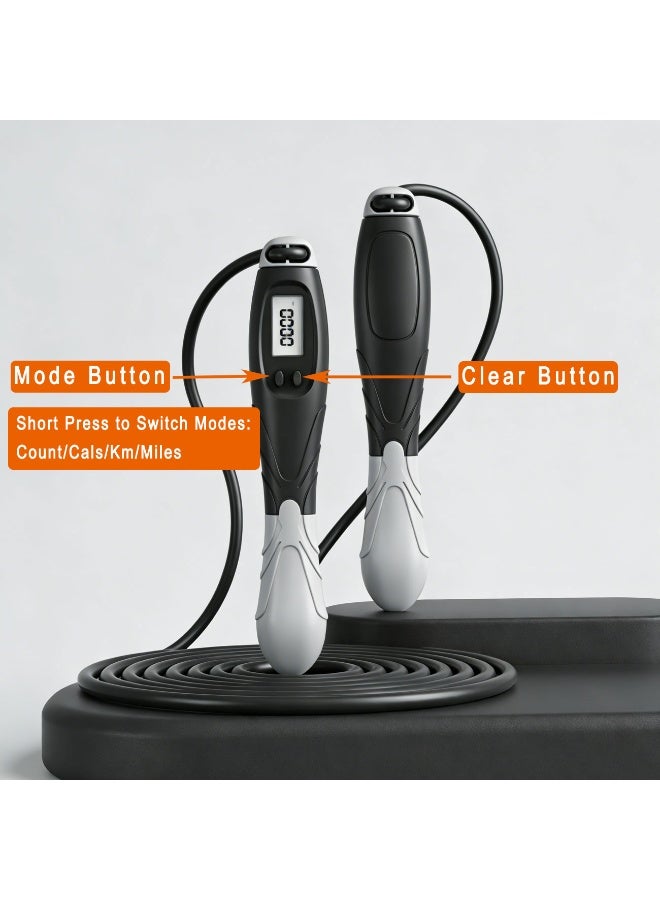 Viedouce Smart Skipping Rope with Digital Counter for Adults - Adjustable 2.8M Cord , Weighted Handles| Includes Screwdriver & Batteries | Ideal for Fitness, Boxing, Cardio & Home Workouts - Image 3