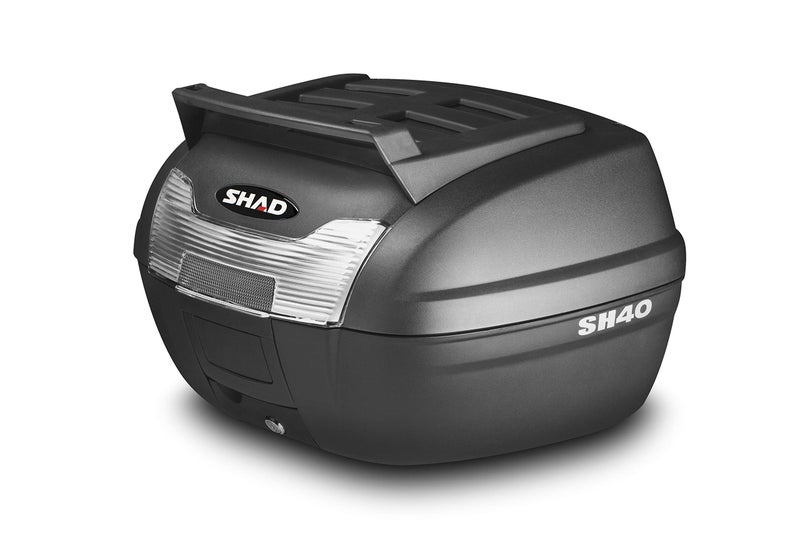 Shad SH40 Cargo Top Case 40 Liter Capacity for Maxi Scooters and Motorcycles Includes Upper Rack