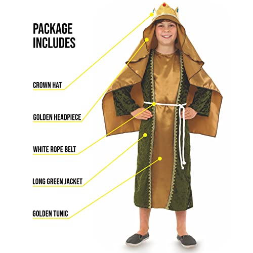 fun shack Gold Wiseman Costume Kids, Wise Man Costume for Kids, Nativity Costumes for Boys, Christmas Costumes Boys, Medium - Image 3
