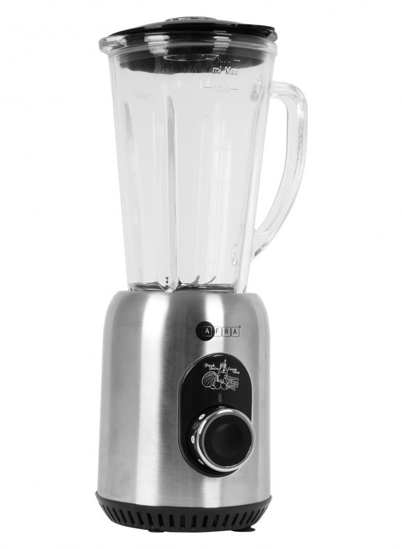 AFRA Japan 2 In 1 Blender, 5 Speed Settings, 1.8 Liter Capacity, Glass Blender Jar & Grinder Jar, 6 Cutting Blades, 5 Speed Settings, G-Mark, ESMA, RoHS, And CB Certified 1.8 L 600 W AF-610BLSL Silver - Image 2