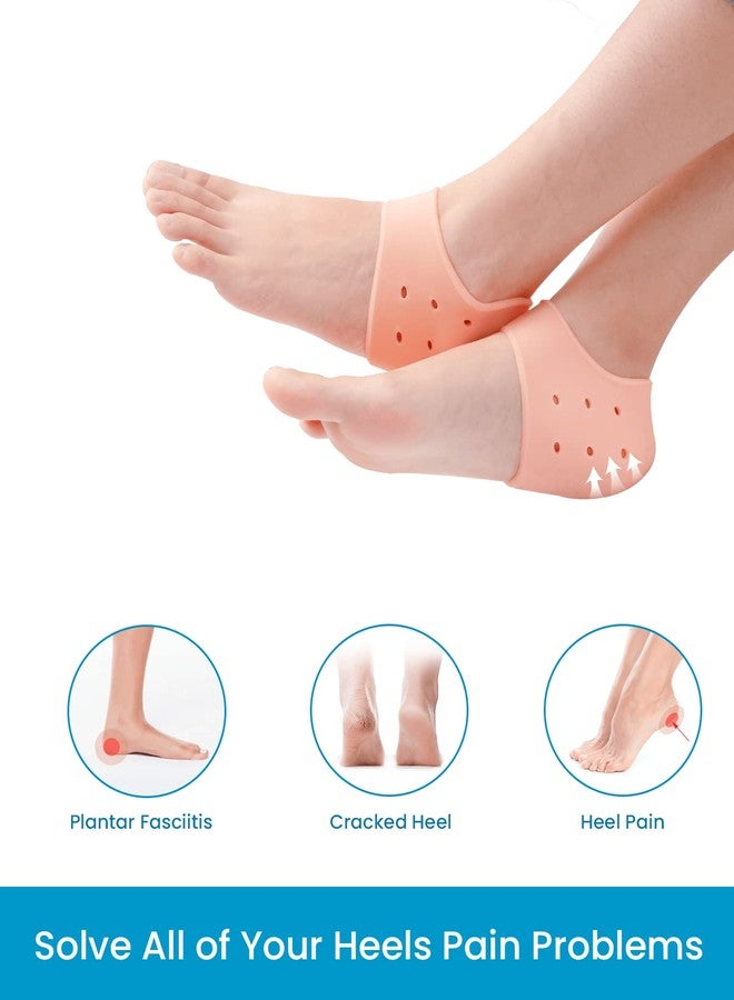 Peeruka Silicone Heel Protectors (1 Pairs) - Gel Guard for Women and Men Moisturizing Relief Blister, Cracked Foot, Plantar Fasciitis, Spurs Soft Cushion Support Protective Insert Sleeve - Skin - Image 4