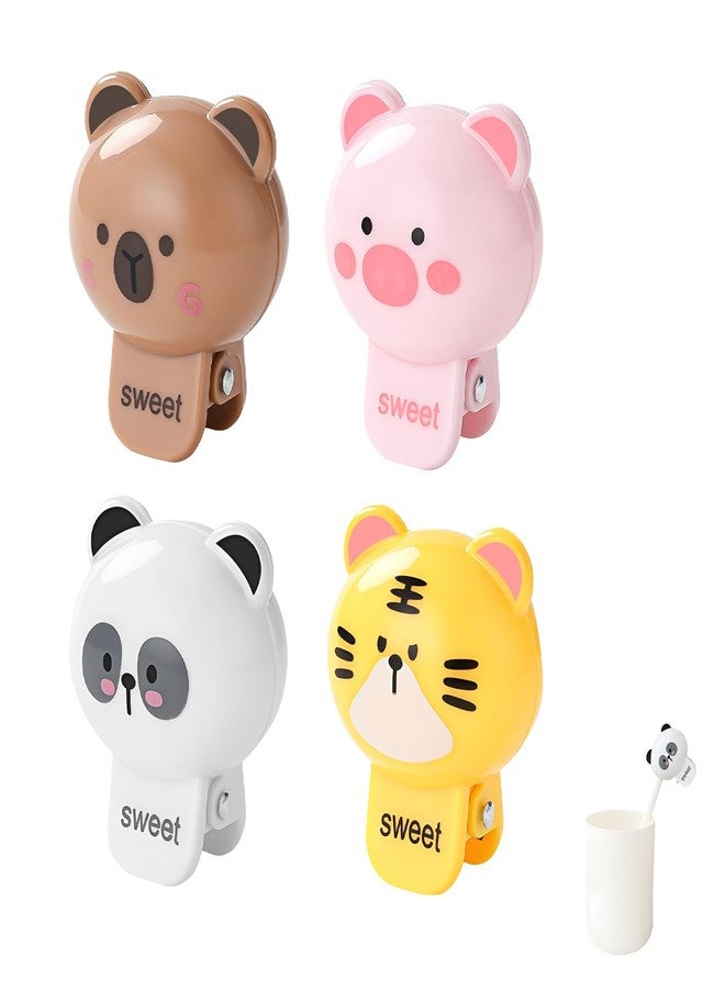 SAMIQU 4 Pack Cartoon Tooth Brush Covers – Portable Travel Toothbrush Covers Caps|Toothbrush Cover for Manual & Electric|Suitable for Travel,Camping and Daily Use - Image 1