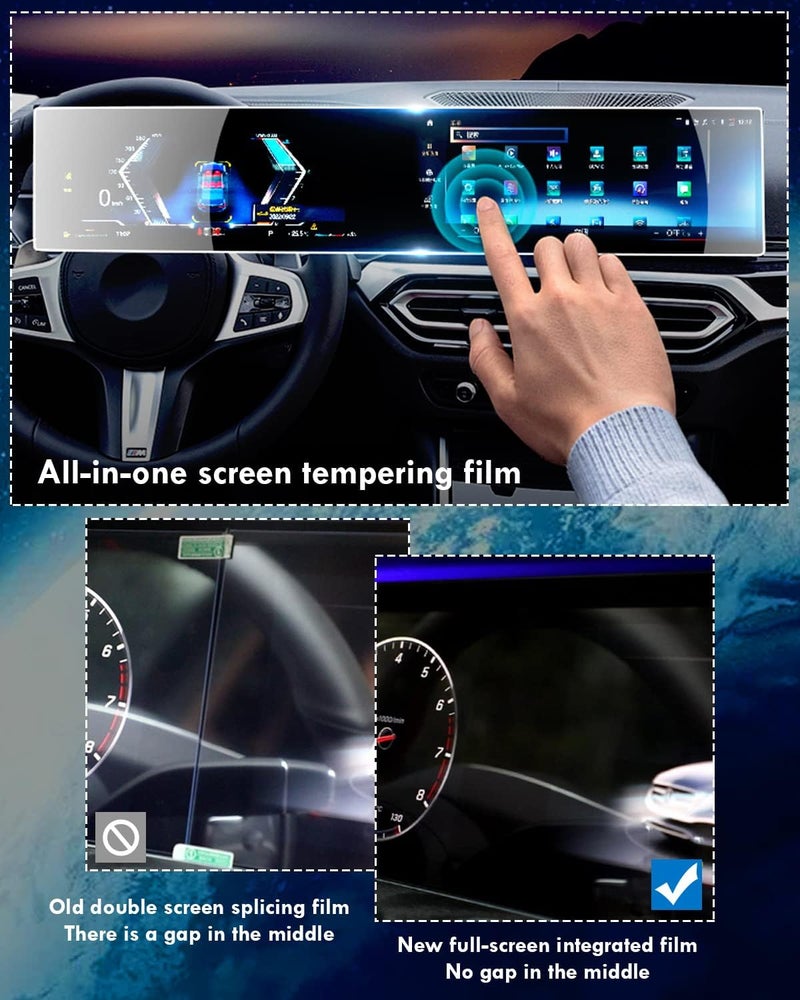 SHSBSCAR حماية شاشة زجاجية مقسّاة SHSBSCAR لسيارات BMW iX i3 i4 i7 X5 X7 iDrive8 - Image 3