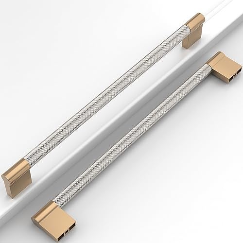 Coinkoly 10 Pack 10254mm Brushed Satin Nickel and Champagne Bronze Cabinet Pulls Knurled Kitchen Cabinet Handles Drawer Pulls Cupboard Hardware for Cabinets - Image 1