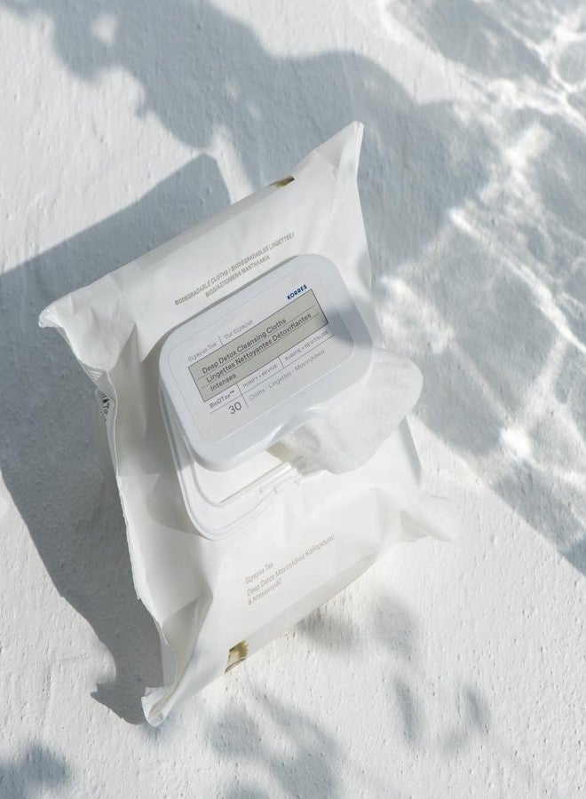 KORRES مناديل تنظيف عميق من كوريز أوليمبوس للشاي، مناديل وجه لتنظيف المسام، مناديل إزالة المكياج، مناديل للعناية بالبشرة للنساء والرجال، قابلة للتخلص، نباتية، مصنوعة في اليونان، 30 قطعة - Image 2