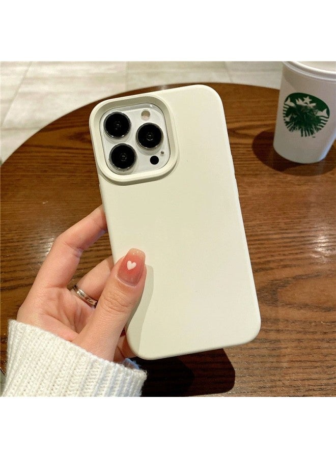 All-inclusive 15 Apple 13 Liquid Silicone 14 Mobile Phone Case 13Promax Straight Edge 15pro Protective Case 13Pro-Color:Antique White [all Inclusive]-Applicable Models:Apple 13Pro [with Logo]