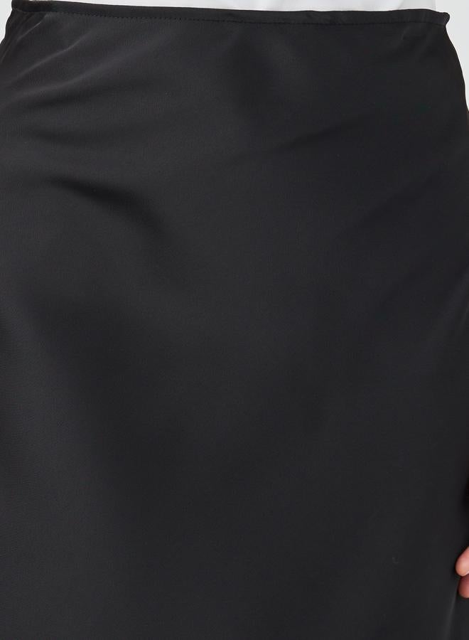 Take Two Solid High Rise Mermaid Hem Midi Skirt - Image 3