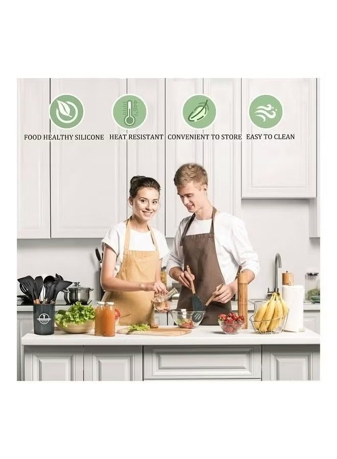 12-Piece Non-Stick Silicone Kitchen Utensils Set – Heat-Resistant, BPA-Free, Non-Scratch, Ergonomic Handles for Non-Stick Cookware - Image 2