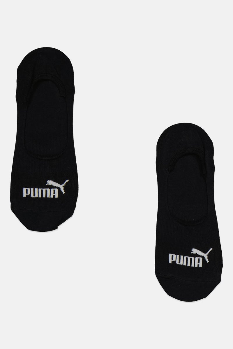 PUMA Men 2 Pair Brand Logo Socks, Black/White  - Image 1