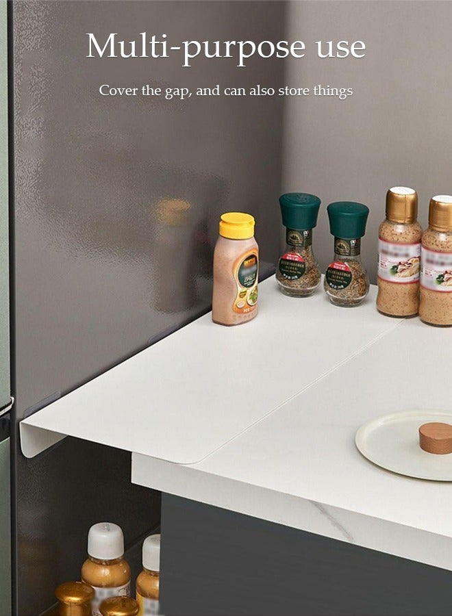 DUNISO Countertop Extension Board, Metal Kitchen Refrigerator Gap Partition, Countertop Gap Extension Board, Refrigerator Side Partition, No Drilling Required, Strong Load-Bearing, Suitable For Kitchen, Dining Table, Countertop, Window Sill, 30 * 10cm, White - Image 3