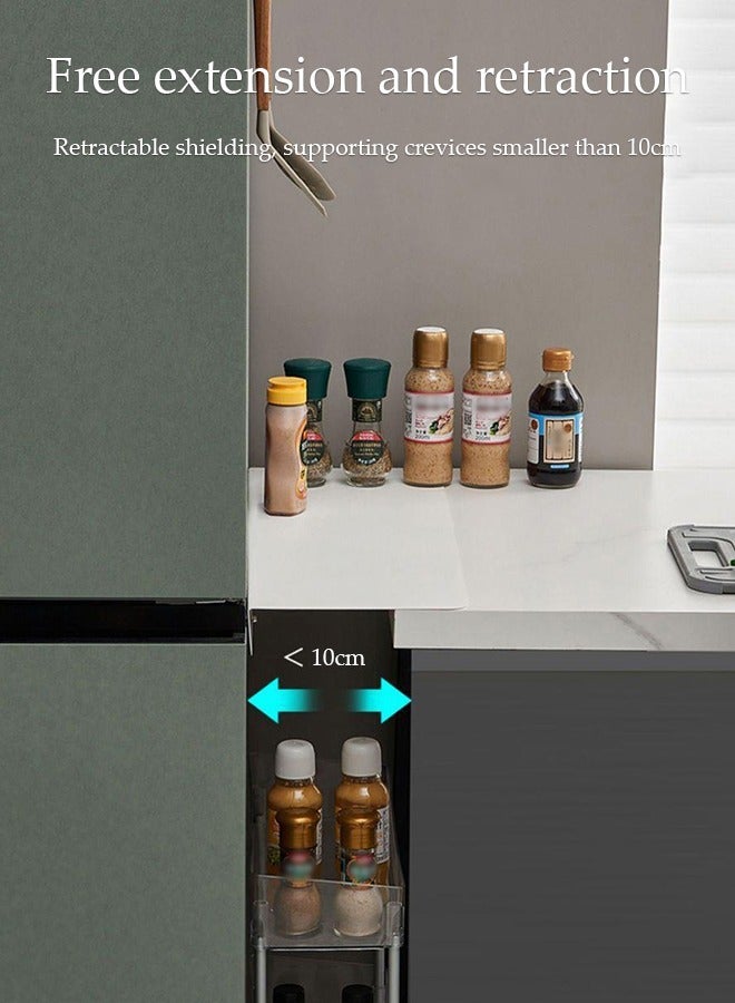 DUNISO Countertop Extension Board, Metal Kitchen Refrigerator Gap Partition, Countertop Gap Extension Board, Refrigerator Side Partition, No Drilling Required, Strong Load-Bearing, Suitable For Kitchen, Dining Table, Countertop, Window Sill, 30 * 10cm, White - Image 5