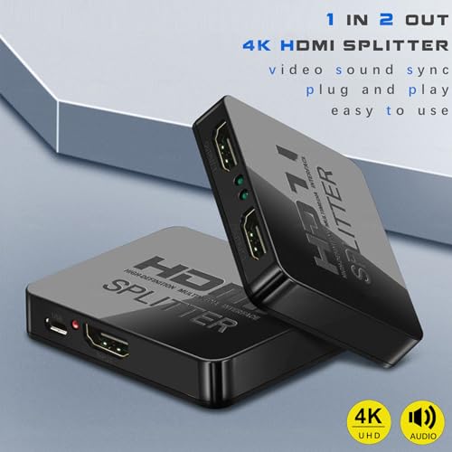 Mindorlen 4K HDMI Splitter 1 in 2 Out Mirror Display Not Expand, Dual HDMI Splitter Hub to Dual Monitors Multi-Scree Displays Audio Synchronization, Compatible for MacBook Laptop Desktop PC Graphics Card TV - Image 5