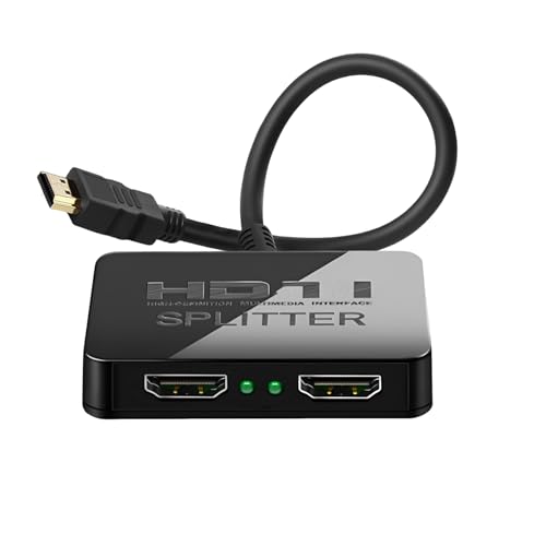 Mindorlen 4K HDMI Splitter 1 in 2 Out Mirror Display Not Expand, Dual HDMI Splitter Hub to Dual Monitors Multi-Scree Displays Audio Synchronization, Compatible for MacBook Laptop Desktop PC Graphics Card TV - Image 1