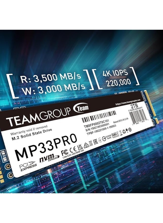TeamGroup TEAM M.2-2280 PCI-E Gen3x4 MP33 PRO 2TB RETAIL -  TM8FPD002T0C101 - Image 5