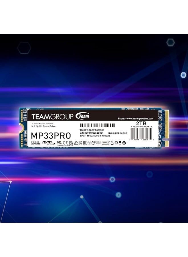 TeamGroup TEAM M.2-2280 PCI-E Gen3x4 MP33 PRO 2TB RETAIL -  TM8FPD002T0C101 - Image 2