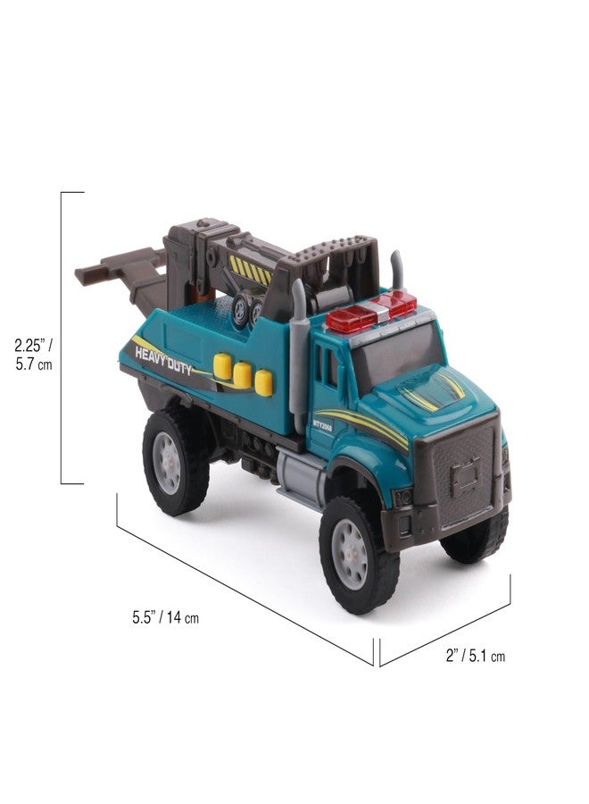 Mighty Fleet Toughest Minis 5" Tough Cab Tow Truck Toy w/Lights & Sounds, Moveable Tow Hook, Realistic Design & Batteries Included - Age 3+ - Image 5