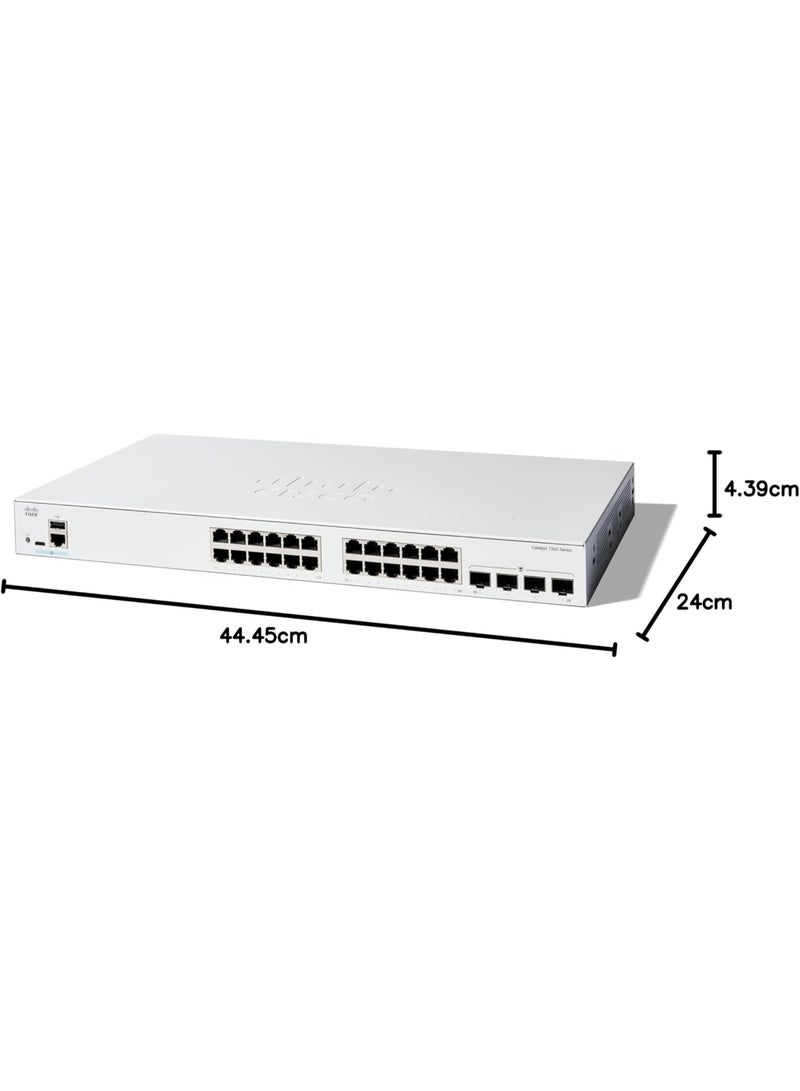 سيسكو سيستمز سويتش سيسكو كاتاليست 1300-24T-4G مُدار، 24 منفذ جيجابت إيثرنت، 4 منافذ SFP 1 جيجابت، حماية مدى الحياة محدودة - Image 5