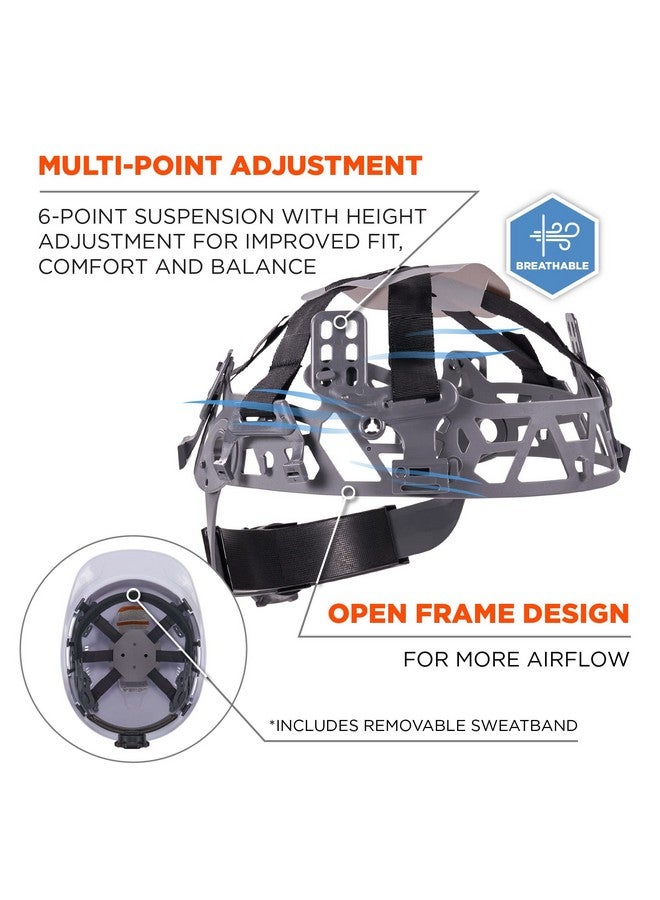 Ergodyne Skullerz 8966 Vented Hard Hat, Lightweight, Cap Style, Adjustable 6-Point Ratchet Suspension, HDPE Shell, Class C, White - Image 4