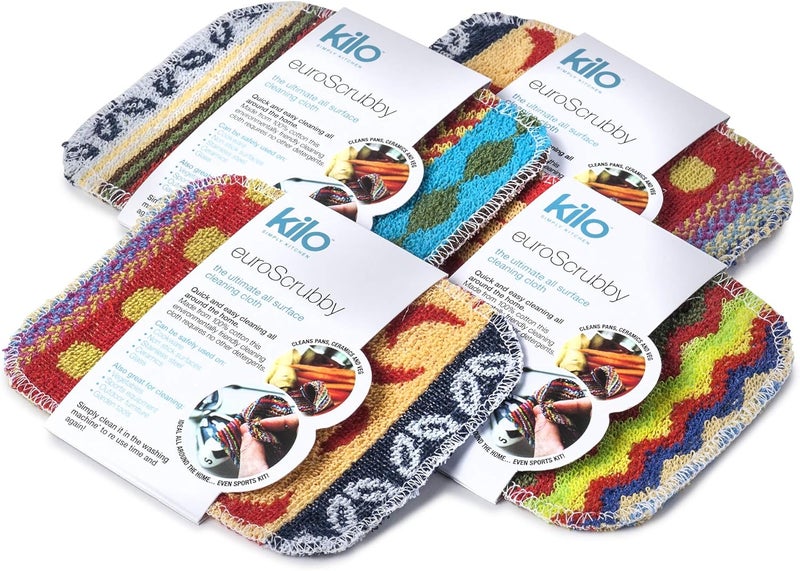 kilo LSET20 Non-Scratch Scourer, Purpose, Environmentally Friendly Scrubby – Multi Colour Set of 4, One Size, 17x13cm Set of 4 - Image 1