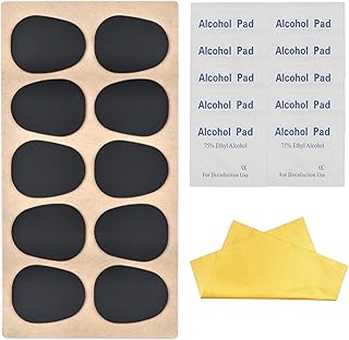Rockhouse Rockhouse Saxophone Mouthpiece Pads Patch Teeth Cushion Black 0.8mm Silicone Pad Alto Tenor Sax Accessory, 10-Pack  - Image 1
