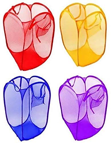 Kuber Industries Pack of 4 Nylon Mesh Laundry Basket, 20 Ltr,CTKNEW212 - Image 1