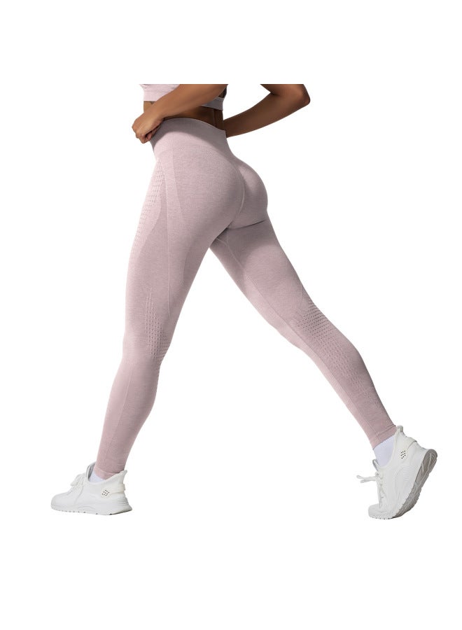 Cationic Super Soft Feel Seamless Yoga Pants Women's Tight Hip Lifting Body Jacquard Cropped Pants Fitness Pants - Image 5