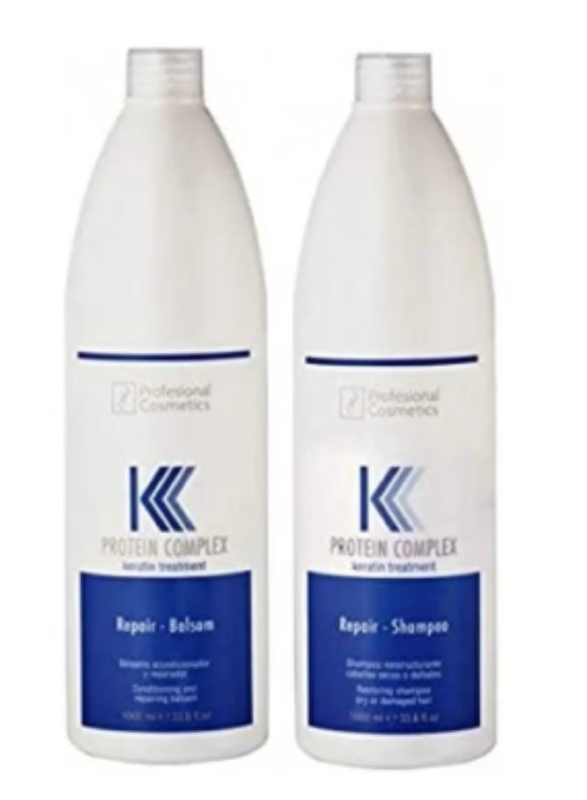 بروفشنال كوزماتيكس شامبو وبلسم للعناية بالشعر بتركيبة البروتين أبيض 2*1000ملليلتر - Image 1