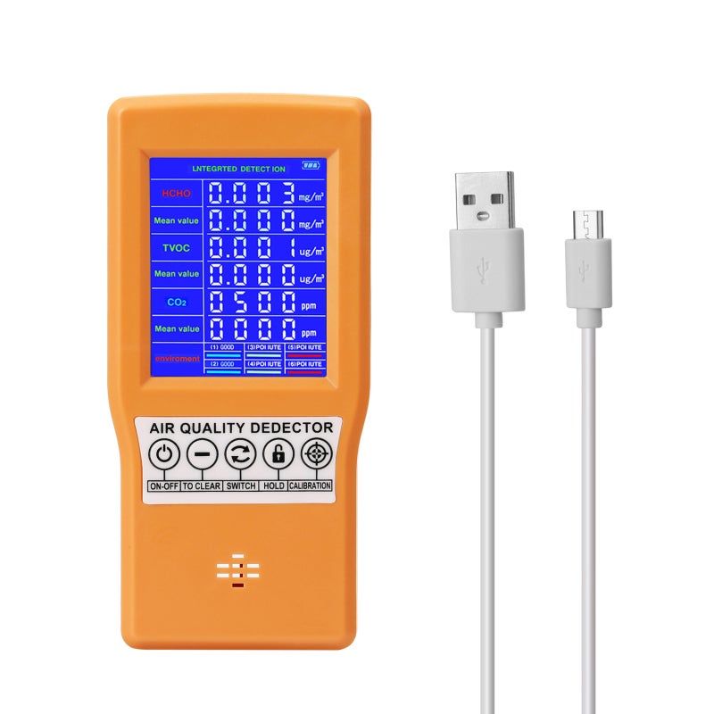 Air Quality Tester: Portable Device With Large Screen Display - 24-Hour Real-Time Monitoring For Home Automobile Office Factory Environments - Image 1