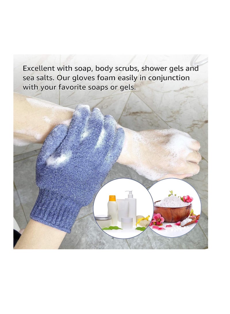 Evridwear Evridwear Exfoliating Dual Texture Bath Gloves for Shower, Spa, Massage and Body Scrubs, Dead Skin Cell Remover, Gloves with Hanging Loop (1 Pair Heavy Glove)  - Image 2