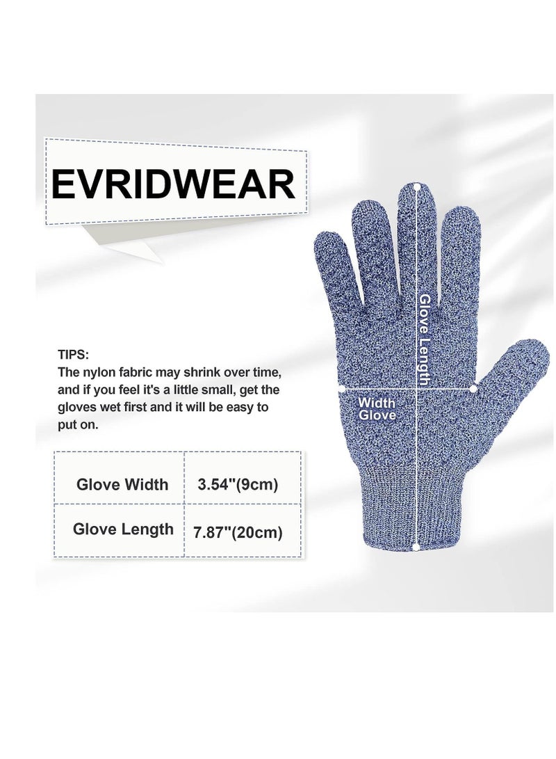 Evridwear Evridwear Exfoliating Dual Texture Bath Gloves for Shower, Spa, Massage and Body Scrubs, Dead Skin Cell Remover, Gloves with Hanging Loop (1 Pair Heavy Glove)  - Image 5