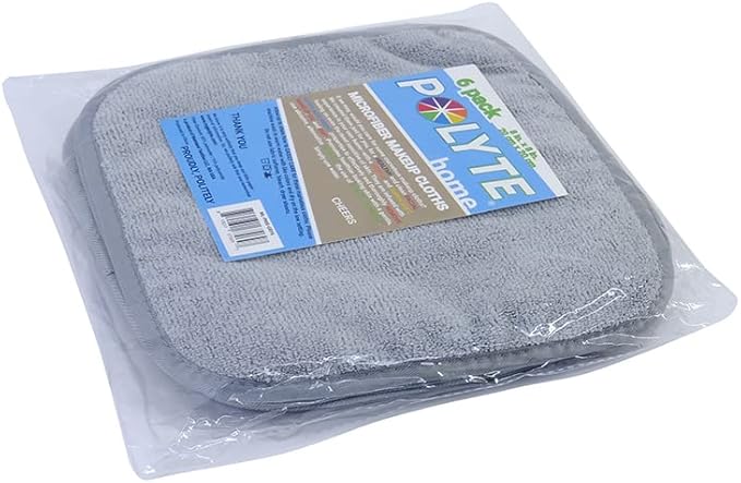 مناديل إزالة المكياج وتنظيف الوجه من بوليت، خالية من المواد الكيميائية، مصنوعة من الألياف الدقيقة، 20x20 سم، 4 مناديل بلون كورال فاتح