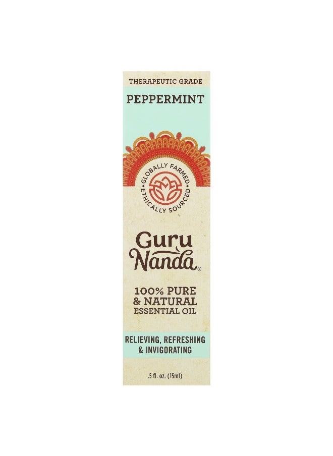 GuruNanda - GuruNanda, 100% Pure & Natural Essential Oil, Peppermint, 0.5 fl oz (15 ml) - Image 1