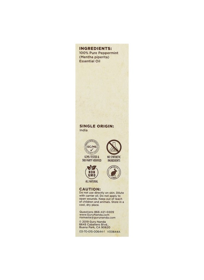 GuruNanda - GuruNanda, 100% Pure & Natural Essential Oil, Peppermint, 0.5 fl oz (15 ml) - Image 1
