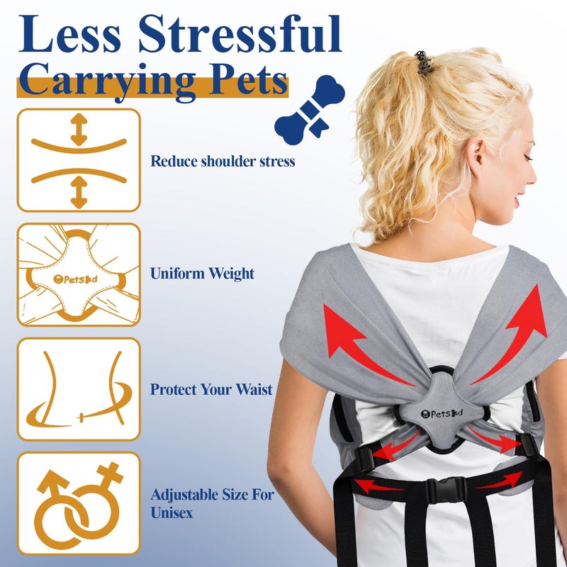 Petskd Dog Carrier Sling for Small Pet 7-15 LBS, Hands Free Front Facing Cat Sling Chest Carrier with Bottom Mat and Adjustable Strap for Pets Anti-Anxiety, Walk, Vet - Image 4