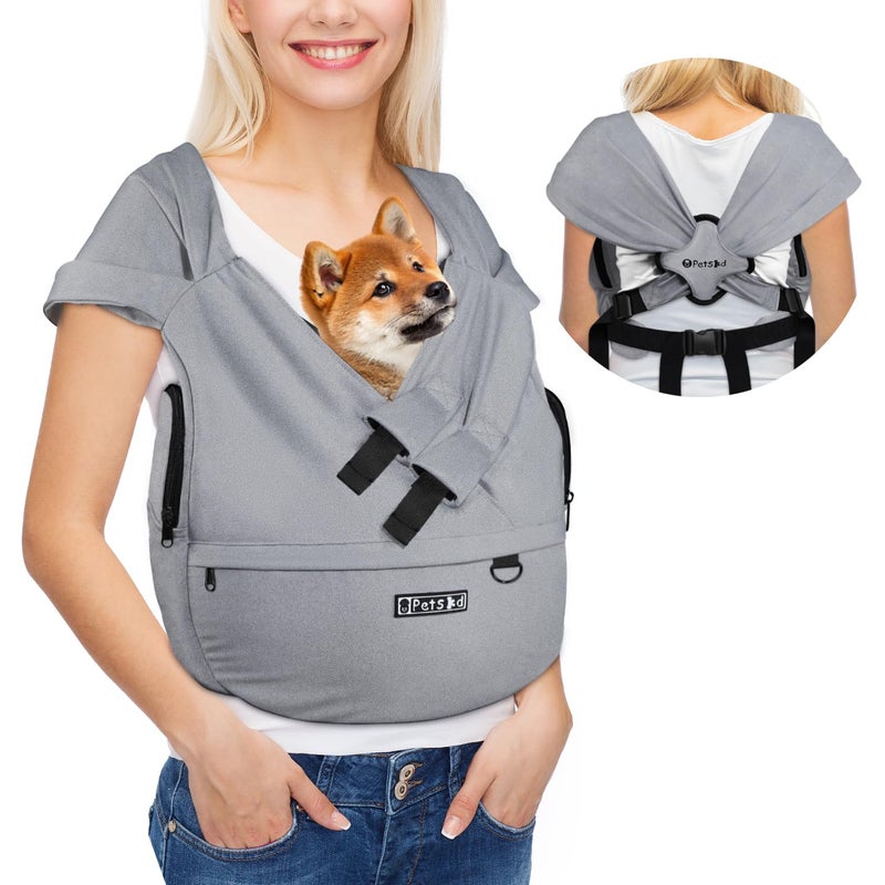 Petskd Dog Carrier Sling for Small Pet 7-15 LBS, Hands Free Front Facing Cat Sling Chest Carrier with Bottom Mat and Adjustable Strap for Pets Anti-Anxiety, Walk, Vet - Image 1