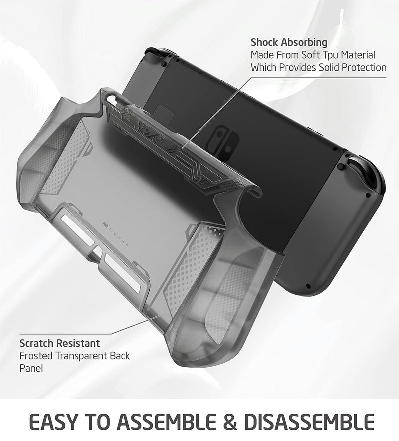 Mumba Dockable Case for Nintendo Switch (2017 Release), [Blade Series] TPU Grip Protective Cover Case Compatible with Nintendo Switch Console and Joy-Con Controller (FrostBlack) - Image 4