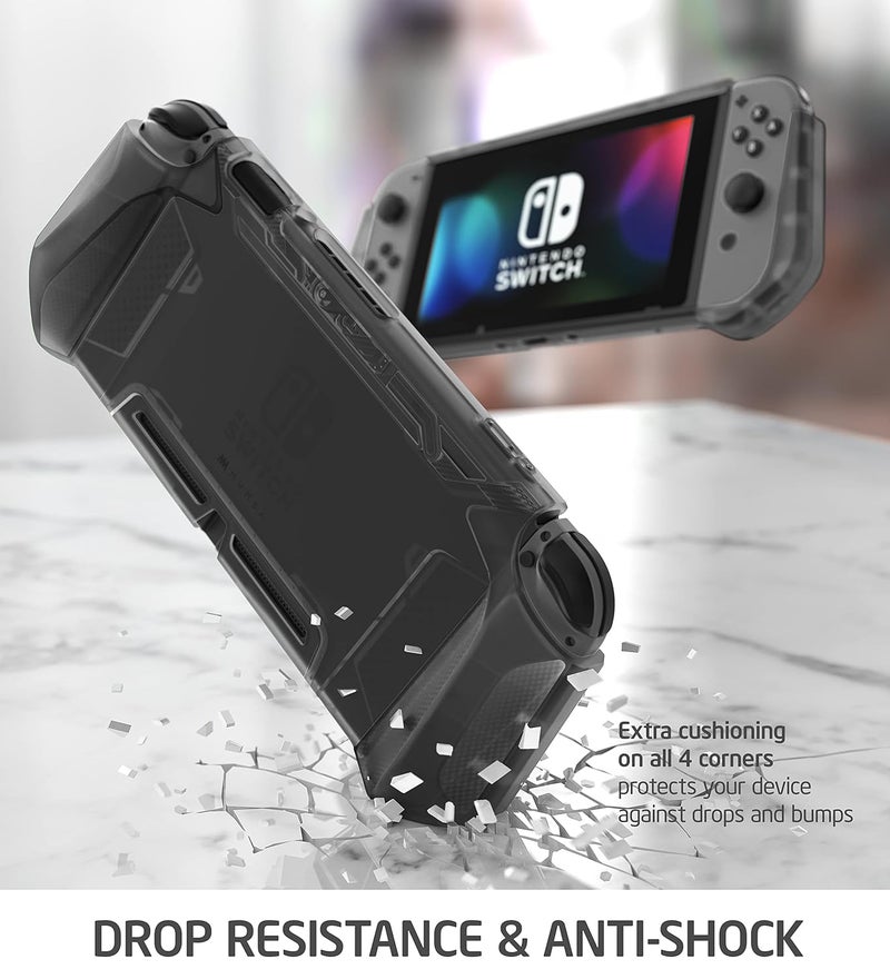 Mumba Dockable Case for Nintendo Switch (2017 Release), [Blade Series] TPU Grip Protective Cover Case Compatible with Nintendo Switch Console and Joy-Con Controller (FrostBlack) - Image 5