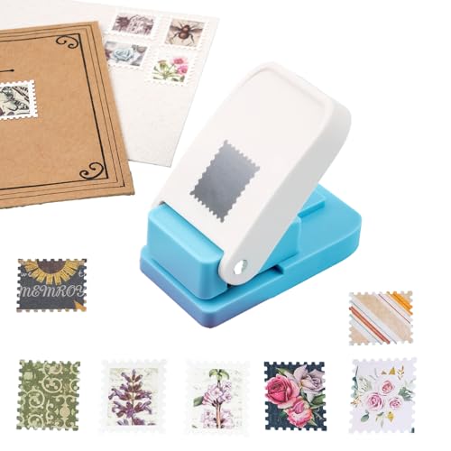 BAOFALI Stamp Puncher, Stamp Punch, Postage Stamps Punch, 1X0.8inch Rectangular Stamps Cutout Punches, Lever Paper Punches for Crafting, Square Craft Hole Puncher for Paper Crafts DIY Scrapbooking Journaling - Image 1