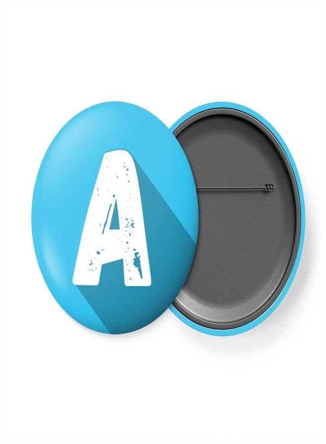 alterEgo Alphabet Initial Button Badge with Safety Pin backing (58mm Diameter) (A) - Image 1