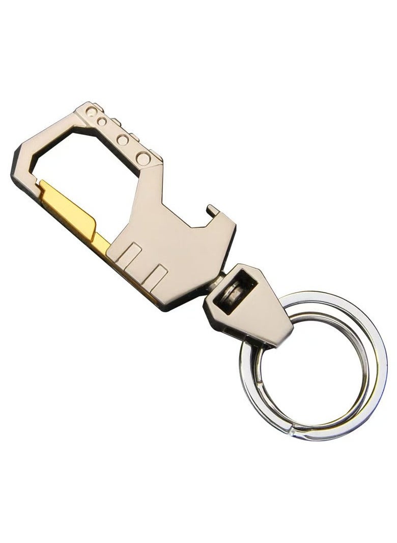 Goolsky Men's Multifunctional Creative Keychain Unusual Design Carabiner Clip with Bottle Opener Detachable Portable Key Ring  - Image 1