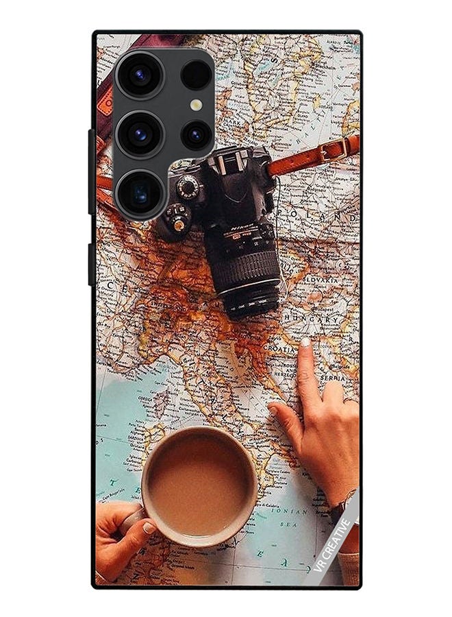 VR CREATIVE Protective Case Cover For Samsung Galaxy S23 Ultra 5G Planning Next Adventure Design Multicolour - Image 1